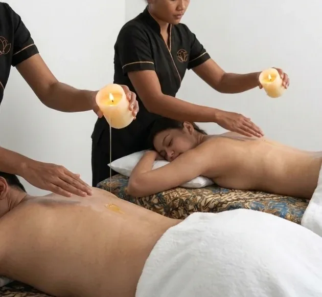 Couple Warm Candle Oil Massages