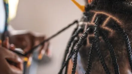 Box braid style created at Spa Bali Moon, professional hair braiding Bali service for neat and long-lasting protective braids.